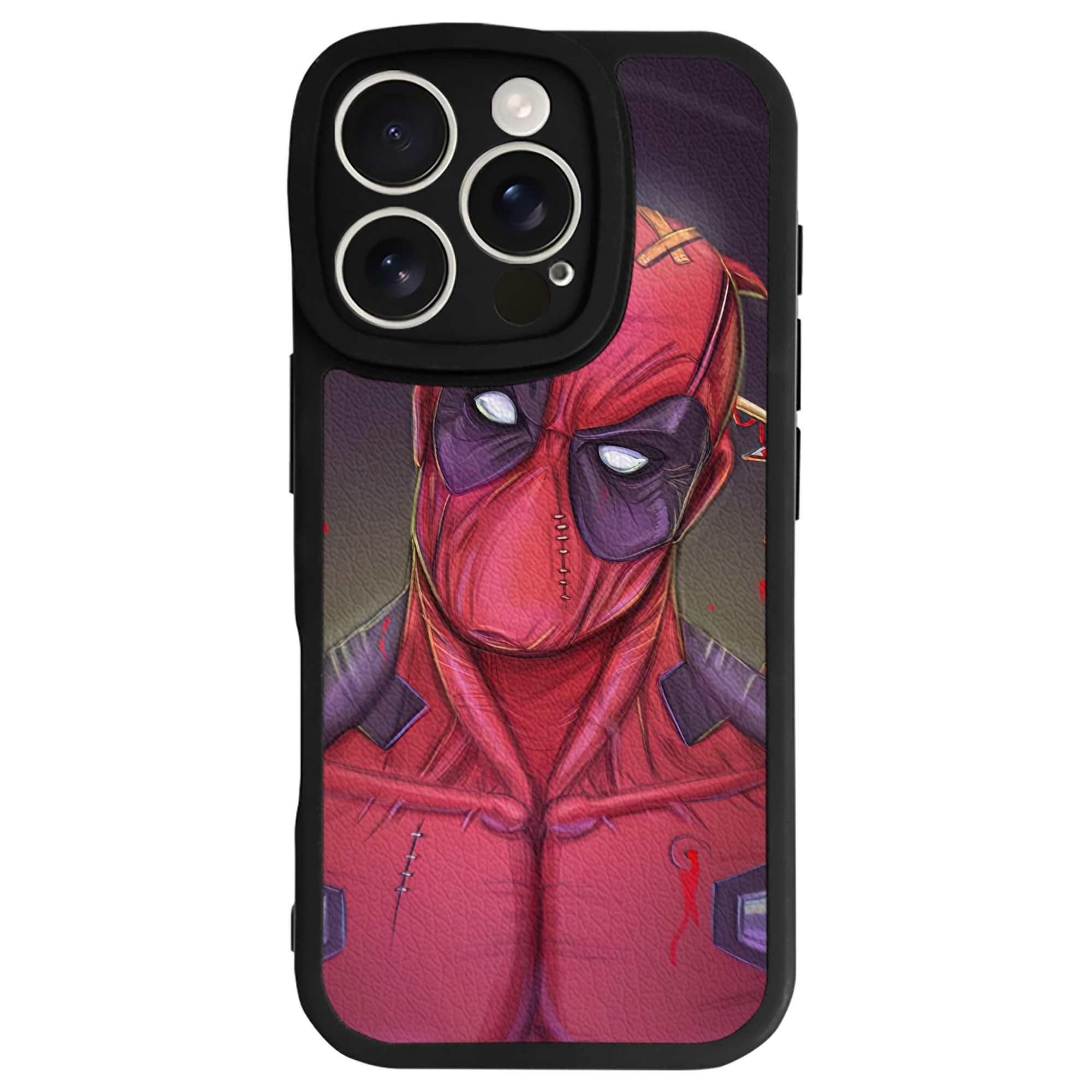 （画像用） Deadpool デッドプール 【iPhone 16シリーズ対応】シリコンスマホケース（レザー調） 材質：シリコン